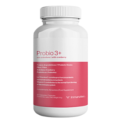 Probio 3+ con arándanos. Suplemento probiótico fabricado por Immunotec - Menopausia en Forma - 1